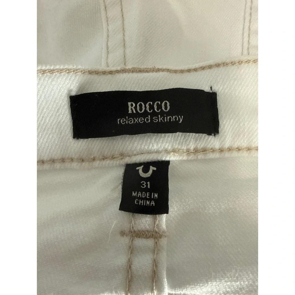 True Religion Rocco Relaxed Skinny Jeans Mens 31 Optic White 105011 NWT